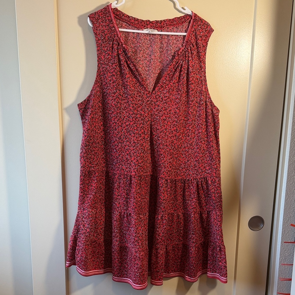 Max Studio Red and Black Floral Mini Dress